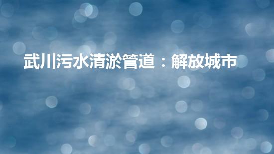 武川污水清淤管道：解放城市疾病之源！